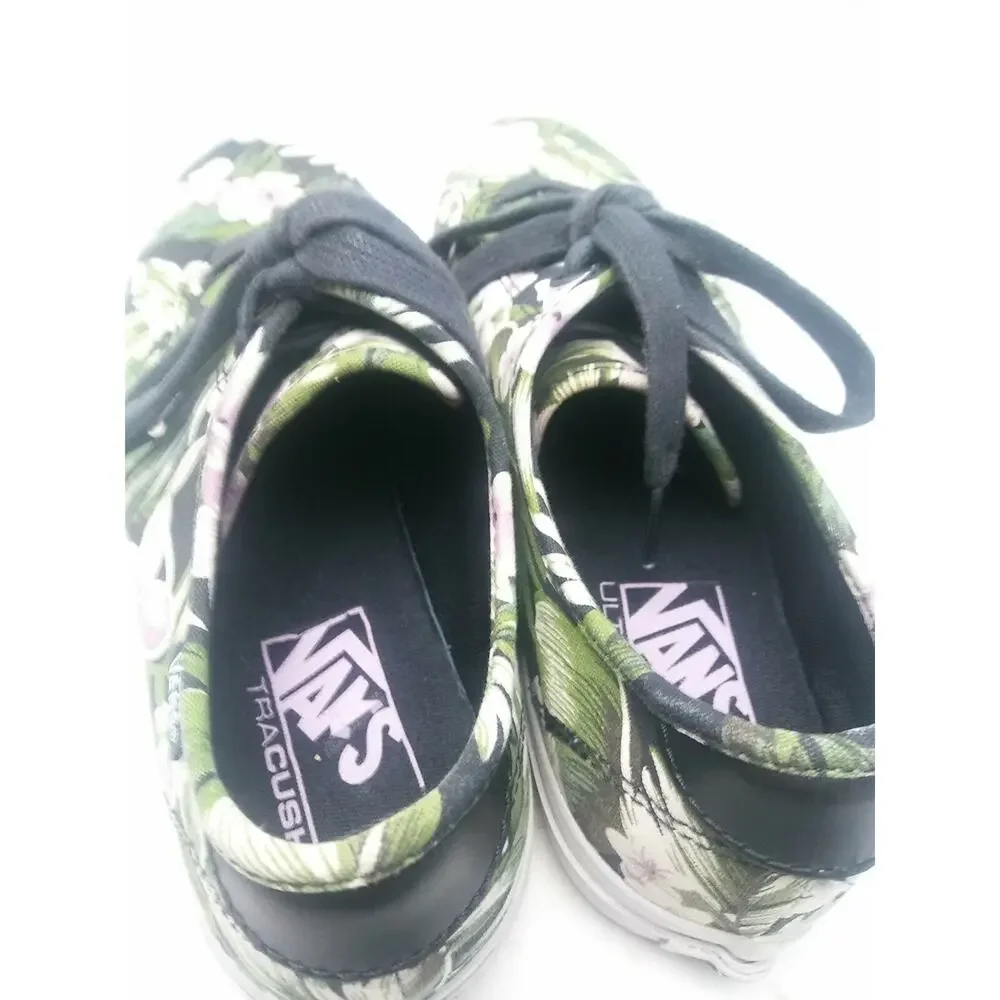 Vans Atwood Skate Shoes Floral Flowers Womens Sz 8.5 Green Black Lavender